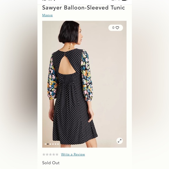 REDUCED! Maeve by Anthropologie Sawyer balloon sleeves, tunic dress - Picture 8 of 17